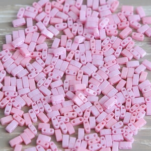 Miyuki Half Tila Beads HTL6071 - Bubble Gum Pink Half Tila Beads | 10 GRAMS of Half Tila Beads | Mack and Rex