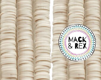 Sand | | African Vinyl Beads 6mm BEAUTIFUL Soft AFRICAN Colored VINYL Heishi beads Clay Disc - 16 inch strand