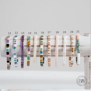 Beaded Bracelets for Women, Tila Bead Bracelets, Cute Bracelets for Woman, Beachy Style Bracelets, Stretchy Tile Bracelets, Mack and Rex