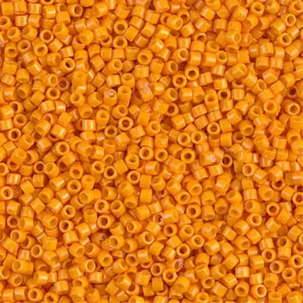 Duracoat Dyed Opaque Kumquat Miyuki Delica Beads 11/0 | DB2104 | Wholesale Miyuki Seed Beads for Jewelry Making