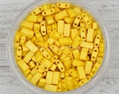 2311 - Bright Mustard half tila beads FREE SHIPPING