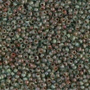 Miyuki Rocaille 11/0 Seed Beads | Transparent Sea Foam Picasso 11/0 Seed Beads |  RR11-4506