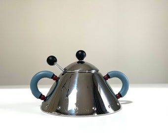 1980s Micheal Graves for Alessi Sugar Bowl with Spoon