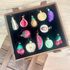 Vintage Thomas Pacconi Fruit Ornaments, Blown Glass Fruit Ornaments image 1