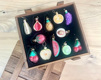 Vintage Thomas Pacconi Fruit Ornaments, Blown Glass Fruit Ornaments