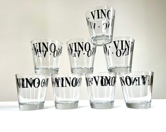 Verres à vin sans pied Vino vintage, Set de 4, fabriqués en Italie par Cerve