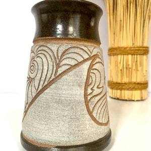 Vintage Studio Pottery Vase 1970s Stoneware Pottery Vase Retro Ceramic Stoneware Vase 1970s Earthenware image 3