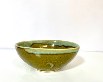 Vintage CA Studio Pottery | Drippy Glaze Ceramic Bowl | CA Arts and Crafts Pottery