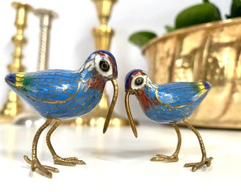 Vintage Cloisonné Kiwi Bird figurines