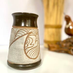 Vintage Studio Pottery Vase 1970s Stoneware Pottery Vase Retro Ceramic Stoneware Vase 1970s Earthenware image 10