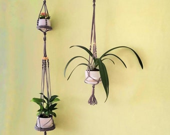 Tiered hanging planter, Macrame wall hanging planter, wall plant holder, hanging plant pot, wall planter set, plant stands indoor