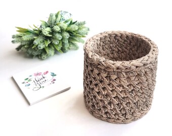 Cotton rope basket.  Makeup brush holder. Pen and pencil holder.