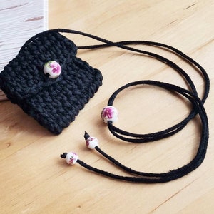 Amuleto di protezione all'uncinetto, borsa medicinale in cotone, collana talismano, piccola custodia per gioielli, mini custodia per gioielli, ciondolo per borsa, porta cristalli