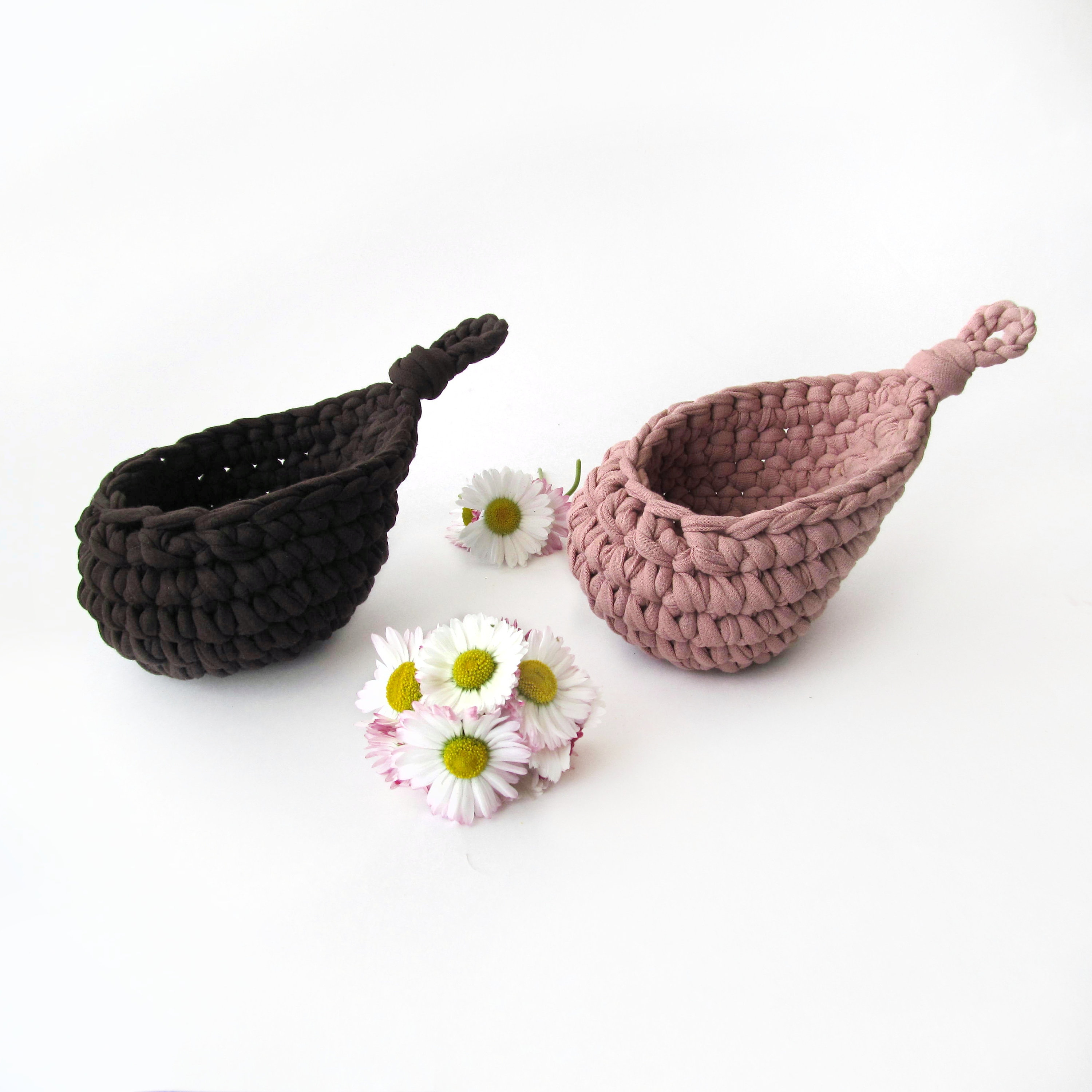 Wall hanging basket. Small storage hamper. Key holder for wall Etsy