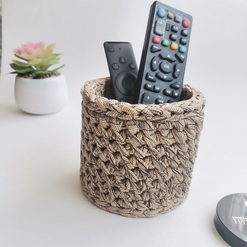 Cotton rope basket. Makeup brush holder. Pen and pencil holder. image 6