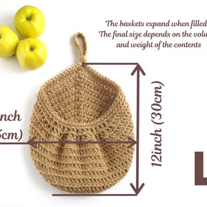 Fruits basket, jute hanging fruit basket, wall baskets set, kitchen storage and organization idea, potato onion storage, farmhouse kitchen image 6