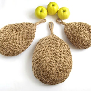 Fruits basket, jute hanging fruit basket, wall baskets set, kitchen storage and organization idea, potato onion storage, farmhouse kitchen image 5