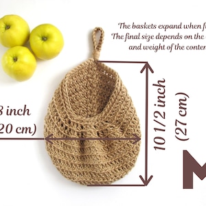 Fruits basket, jute hanging fruit basket, wall baskets set, kitchen storage and organization idea, potato onion storage, farmhouse kitchen image 7