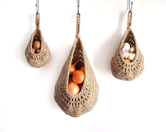 Jute Wall Hanging Baskets Set