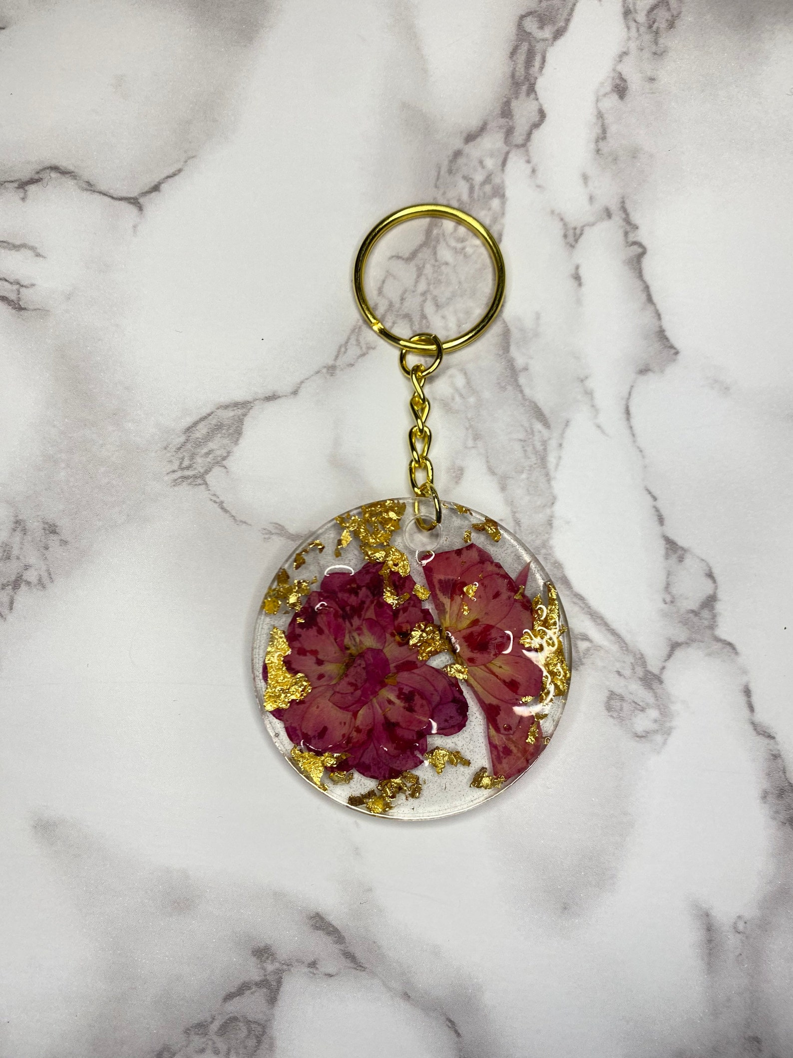 Resin Flower Keychain Handmade Dried Flowers Etsy