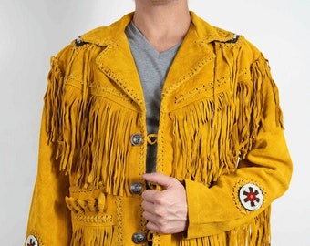 yellow suede jacket mens