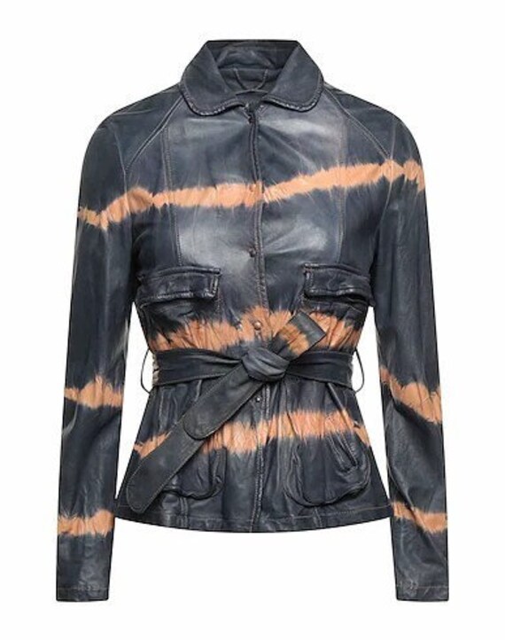 two color leather jackets
