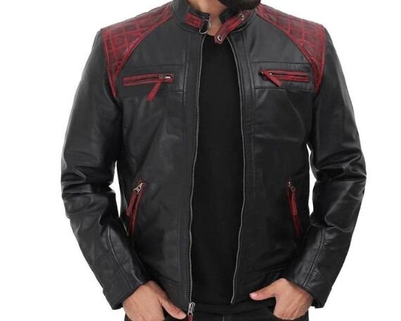 leather maroon jacket