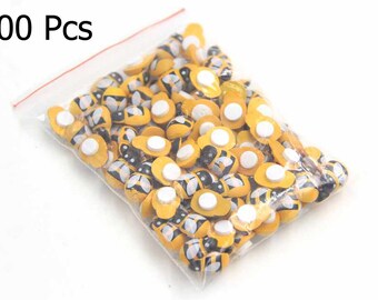 DIY 100Pcs//set Mini Bee Wooden Sponge Self-Adhesive Wall Stickers Home Decor
