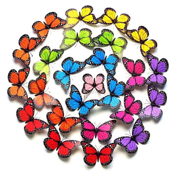 Butterfly Wall Decor - 3D Butterflies - 24 pcs