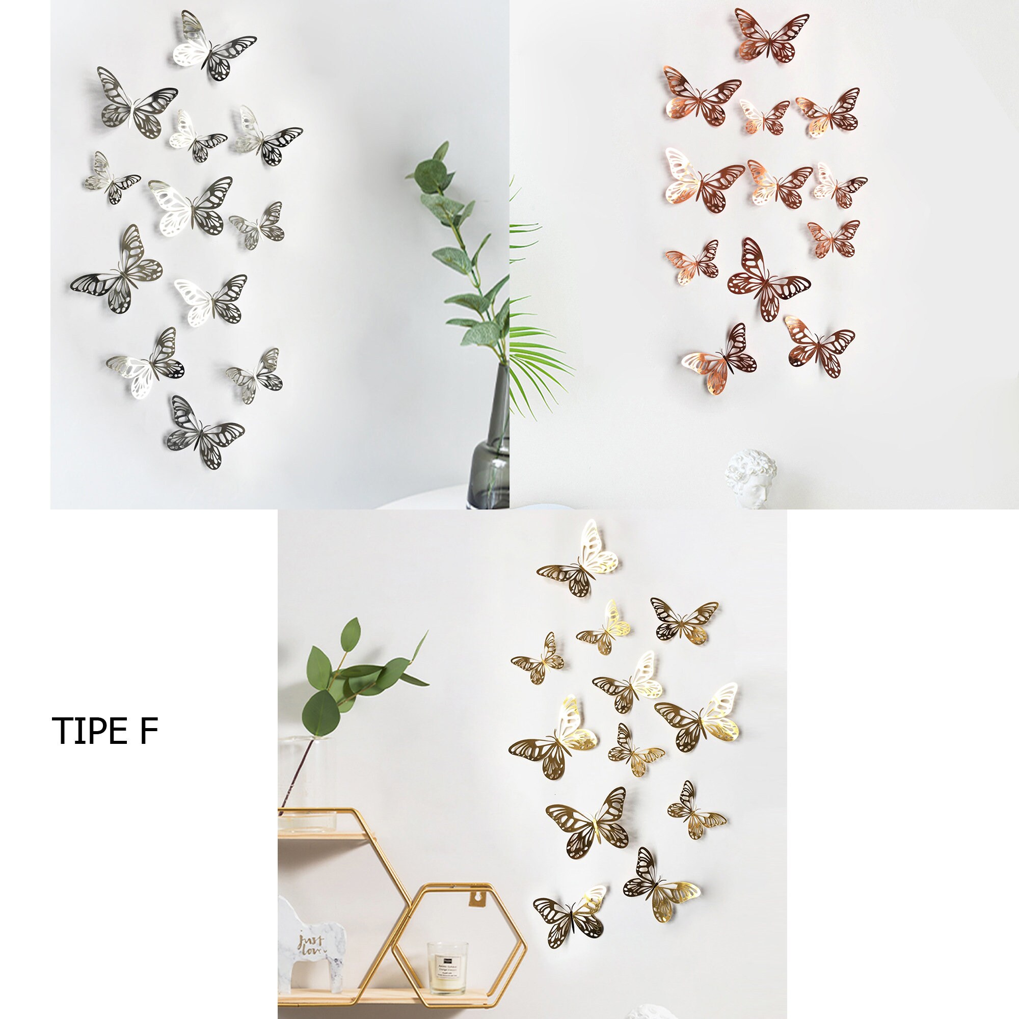 36 Pcs 3 Sets 3d Cute Butterfly Wall Decor - Etsy
