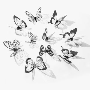 72 pcs(4sets) 3d Effect Crystal Butterflies Wall Sticker Beautiful Butterfly for Kids Room Wall Decals Home Decoration