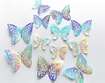 24Pcs (2 sets) Pieces hollow wall butterfly stickers 3d butterfly stickers for home decorations and wedding decorations