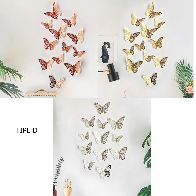 36 Pcs 3 Sets 3d Cute Butterfly Wall Decor | Etsy