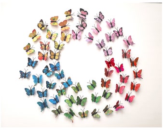 60 pcs butterfly 3d effect with magnet and adhesive sponge wall decoration wedding decoration home decoration