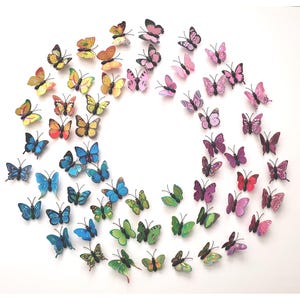 3D Butterfly Wall Decor (60pcs) - Magnetic & Adhesive image 1