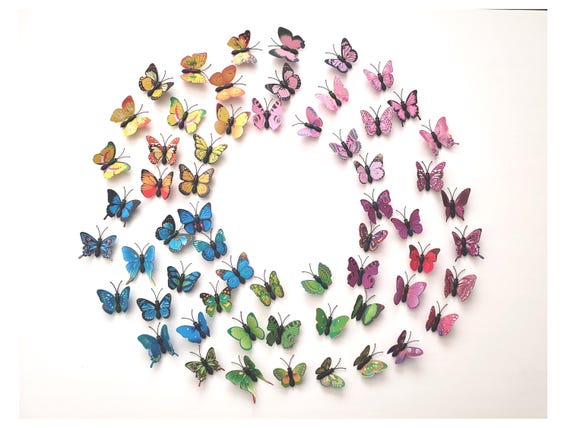 3D Butterfly Wall Decor (60pcs) - Magnetic & Adhesive