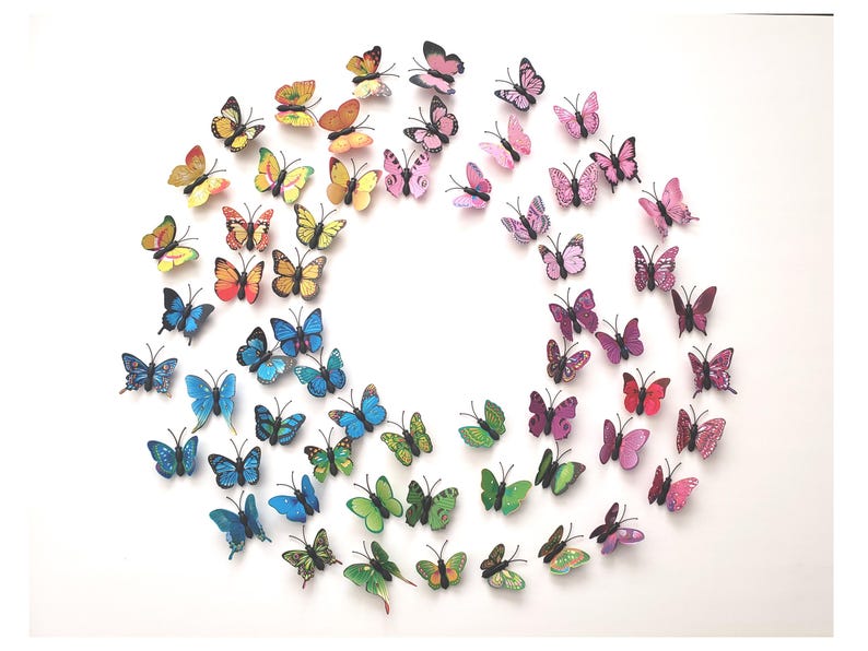 3D Butterfly Wall Decor (60pcs) - Magnetic & Adhesive image 1