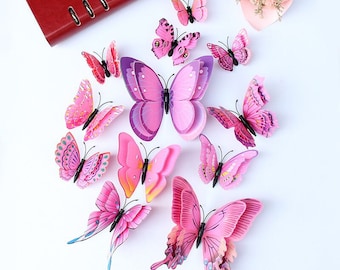 3D Butterfly Wall Decor Stickers, Kids Room Decoration (36 pcs)