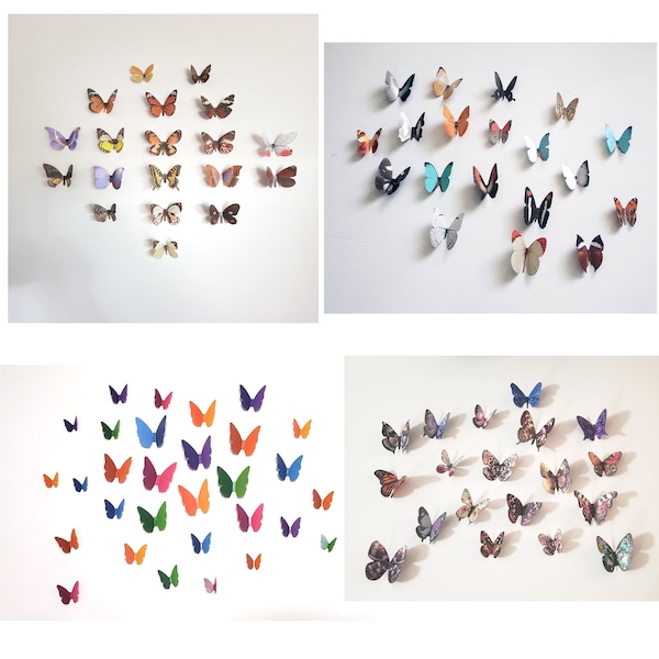 87 pcs bundle 4 type 3d butterflies walll decoration Wall Sticker Beautiful Butterfly for Kids Room Wall Decals Home Decoration