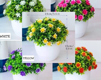 Type 1 Small Artificial Plants Small  Fake Flower Potted Ornaments for Home Decoration Craft Plant Decorative