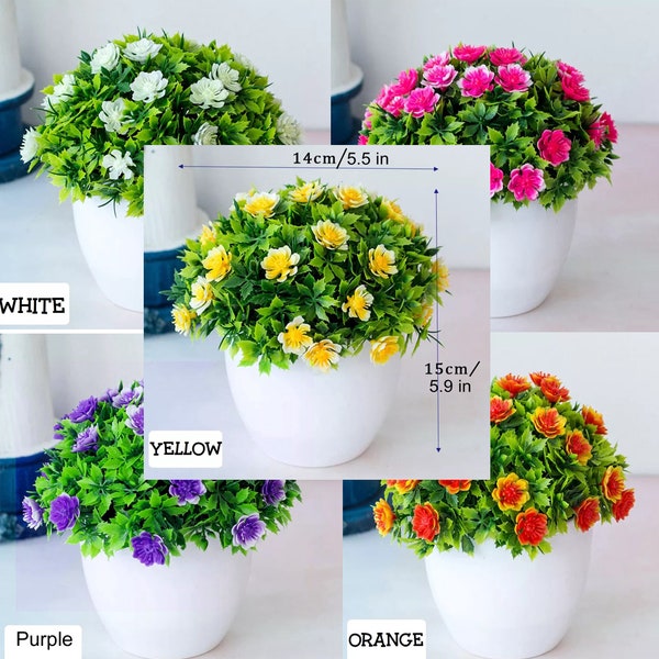 Type 1 Small Artificial Plants Small  Fake Flower Potted Ornaments for Home Decoration Craft Plant Decorative