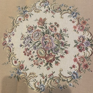 Palermo- Vintage floral tapestry 27 inches by 27 inches-  made in Italy Patterned design is 14in x 14 inches