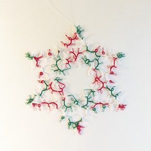 Tatted Snowflake Christmas Ornament, Lace Holiday Tree Ornament