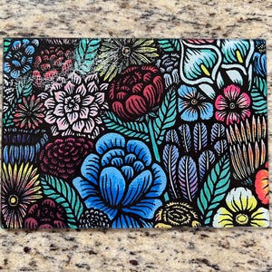 Bold Colorful Flower Garden Variety Tempered Glass Cutting Board