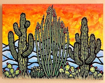 Cactus Desertscape Series: Ocotillo and Friends