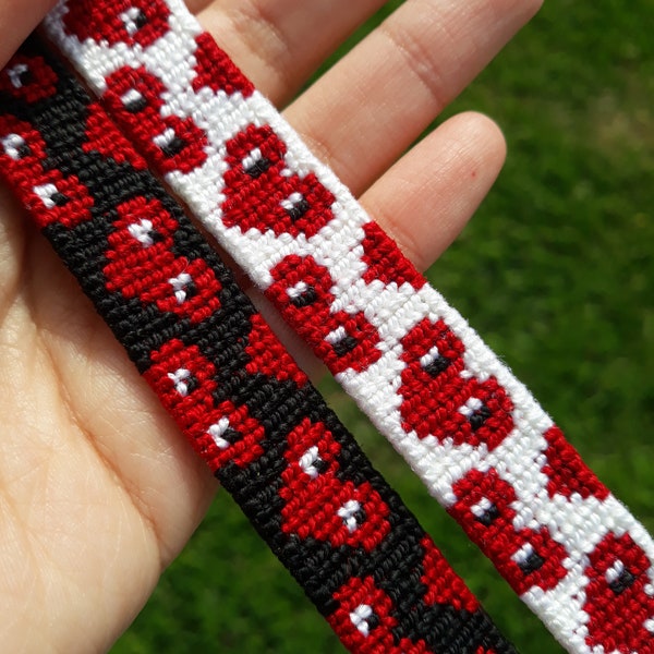 Red Heart Bracelets for Women, Vsco Girl Stuff, Love Friendship Bracelet Woven for Best Friend Gift