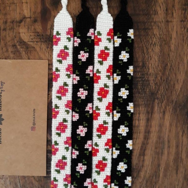 Bracelet tissé fleurs sauvages pour fille VSCO, femme et enfant / Bracelet d'amitié tissage marguerite paresseux pour fille Cottagecore