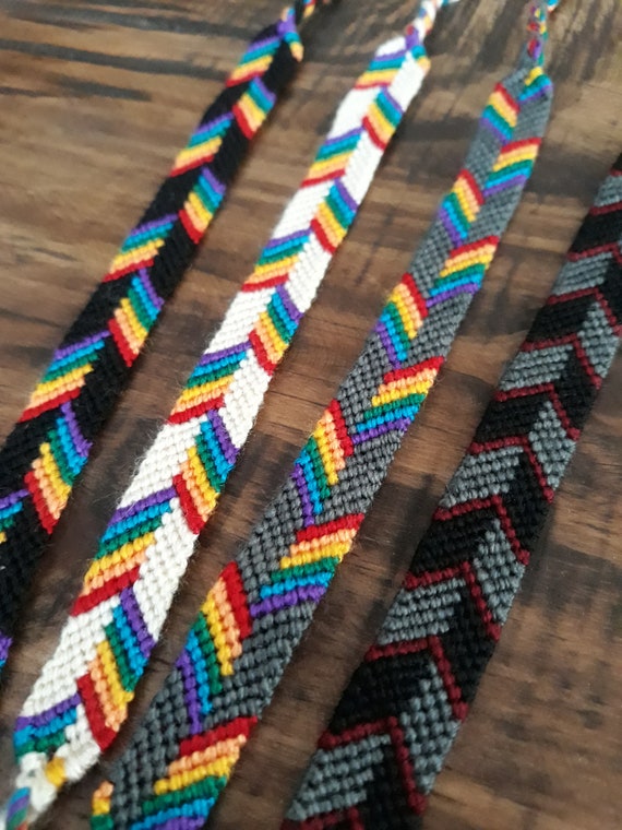 Chevron Friendship Bracelet, LGBTQ Jewelry, Pride Bracelet Woven, Candy  Stripe, -  Canada