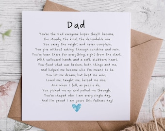Fathers day Card Verse, Card for Dad, Card for Father, Happy Fathers day Card, Cute Fathers Day Card, Grandad Fathers Day