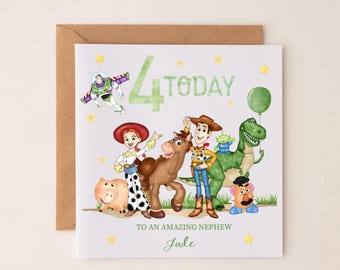 Toy Story Any Age Any Relation 4th Birthday Card fourth Birthday Card Toy Story fourth birthday card